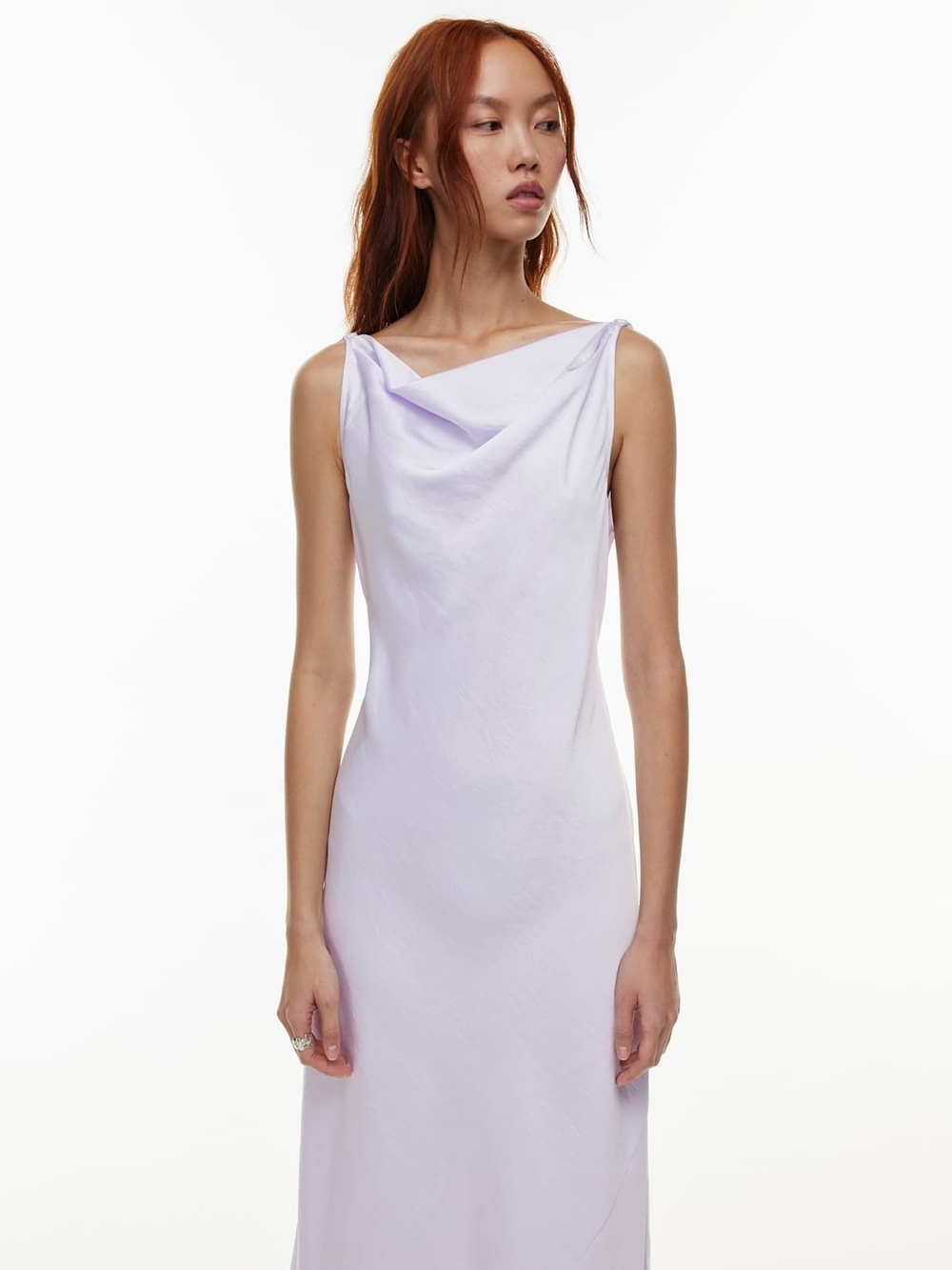 Aritzia Wilfred Slip Dress S Goddess Satin Maxi Midi Long Lilac Silk Pastel